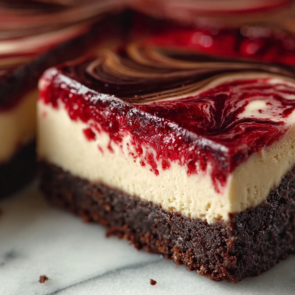 Chocolate Strawberry Swirl Cheesecake Recipe - Recipe Image