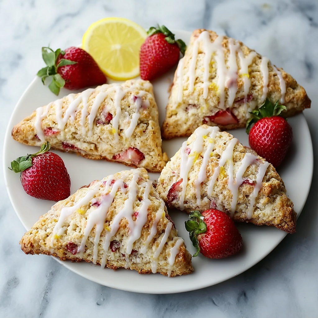 Strawberry Scones with Lemon Glaze Recipe - Recipe Image