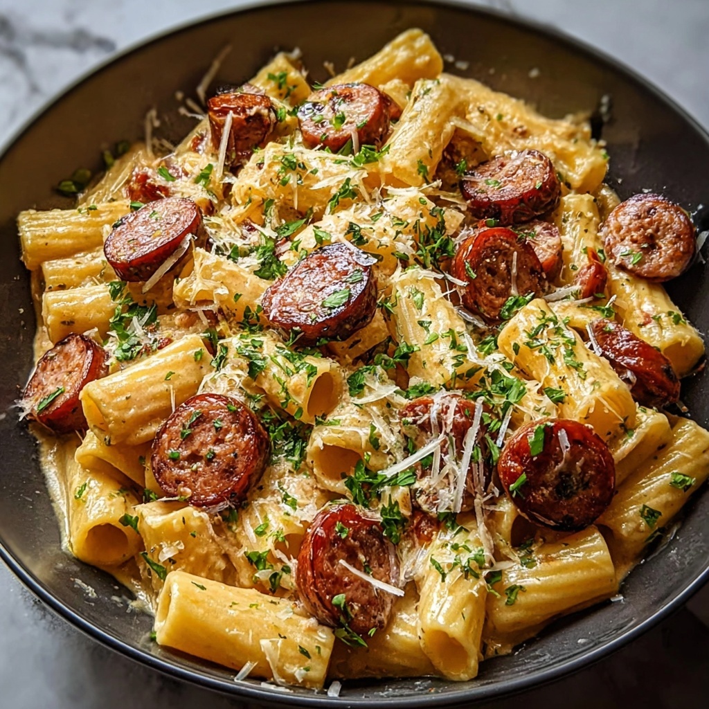 Creamy Cajun Sausage Pasta Recipe - Recipe Image