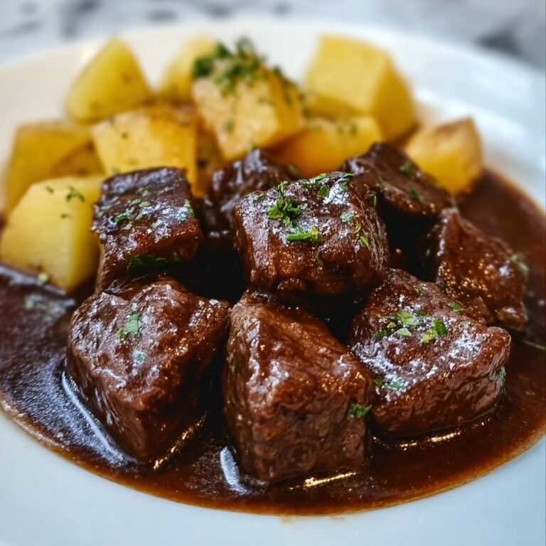 Slow Cooker Garlic Butter Beef Bites & Potatoes Recipe