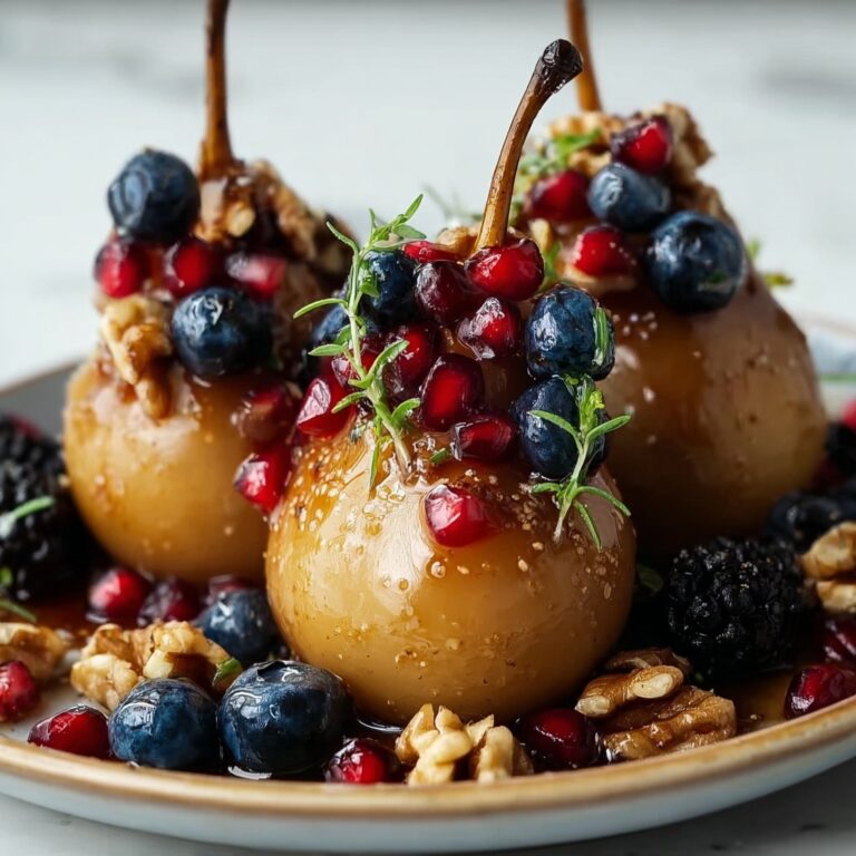 Baked Pears with Berries, Blue Cheese, and Walnuts Recipe