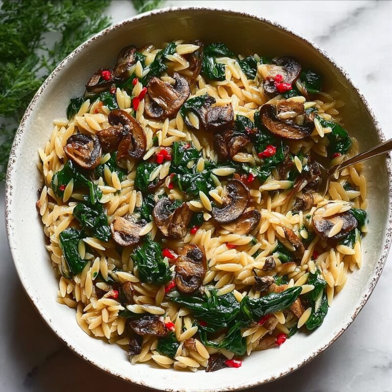 Creamy Spinach and Mushroom Orzo Recipe