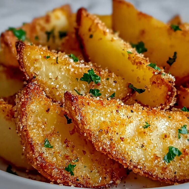 Baked Garlic Parmesan Potato Wedges Recipe