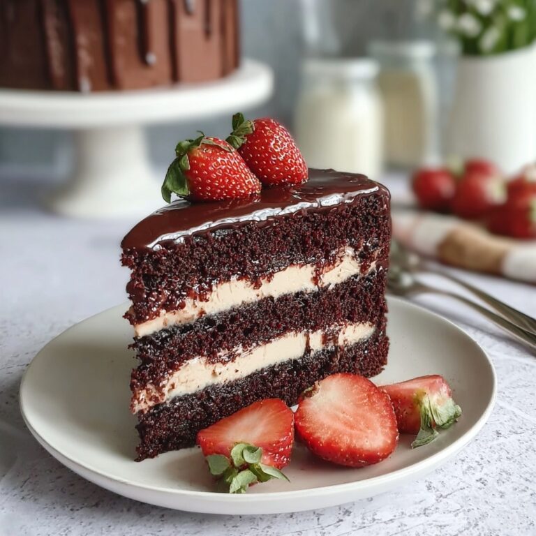 Strawberry Chocolate Cake with Homemade Strawberry Jam and Cream Cheese Frosting Recipe