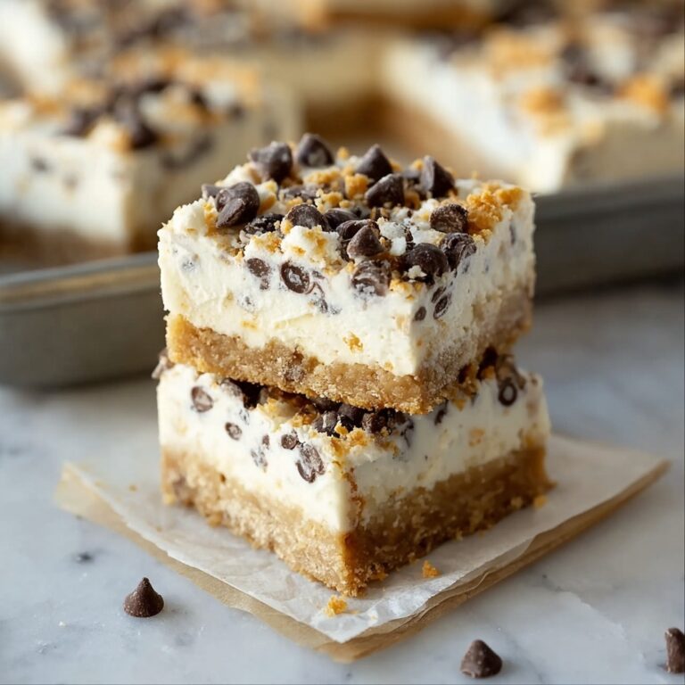 No-Bake Cookie Dough Cheesecake Bars Recipe