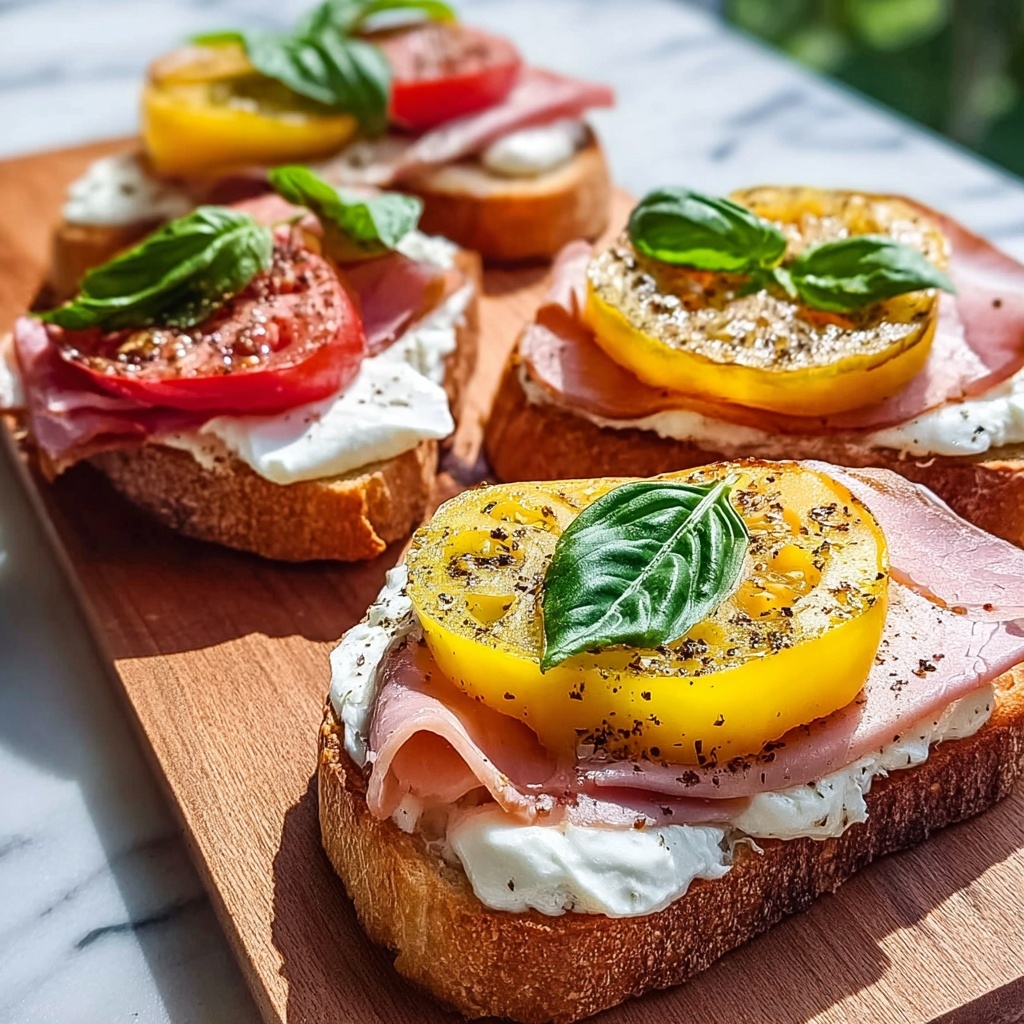 Cheesy Burrata Crostini with Prosciutto and Peaches Recipe - Recipe Image