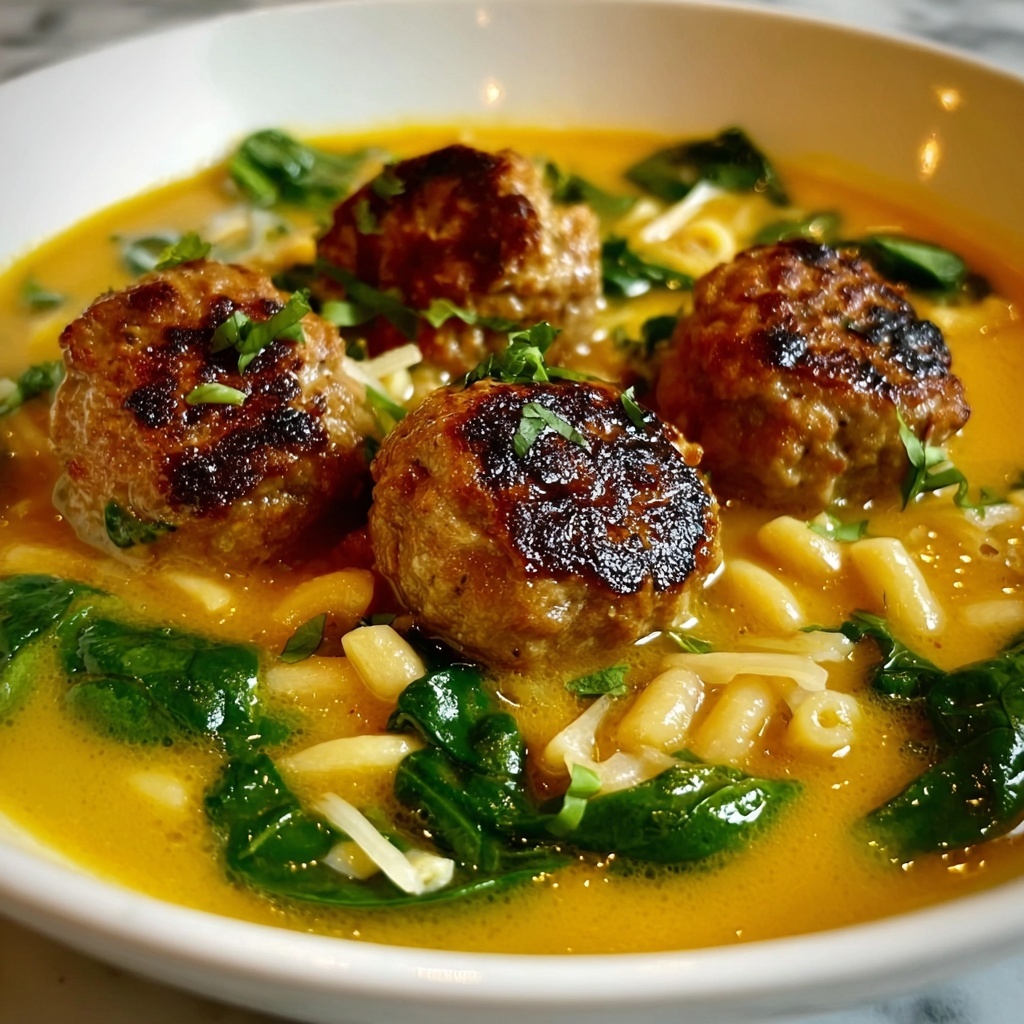 Coconut Curry Meatball Orzo Soup Recipe - Recipe Image