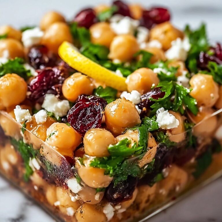 Feta & Cranberry Chickpea Salad with Lemon Vinaigrette Recipe