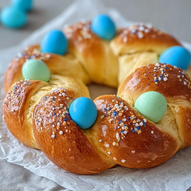 Italian Easter Bread With Dyed Eggs Recipe