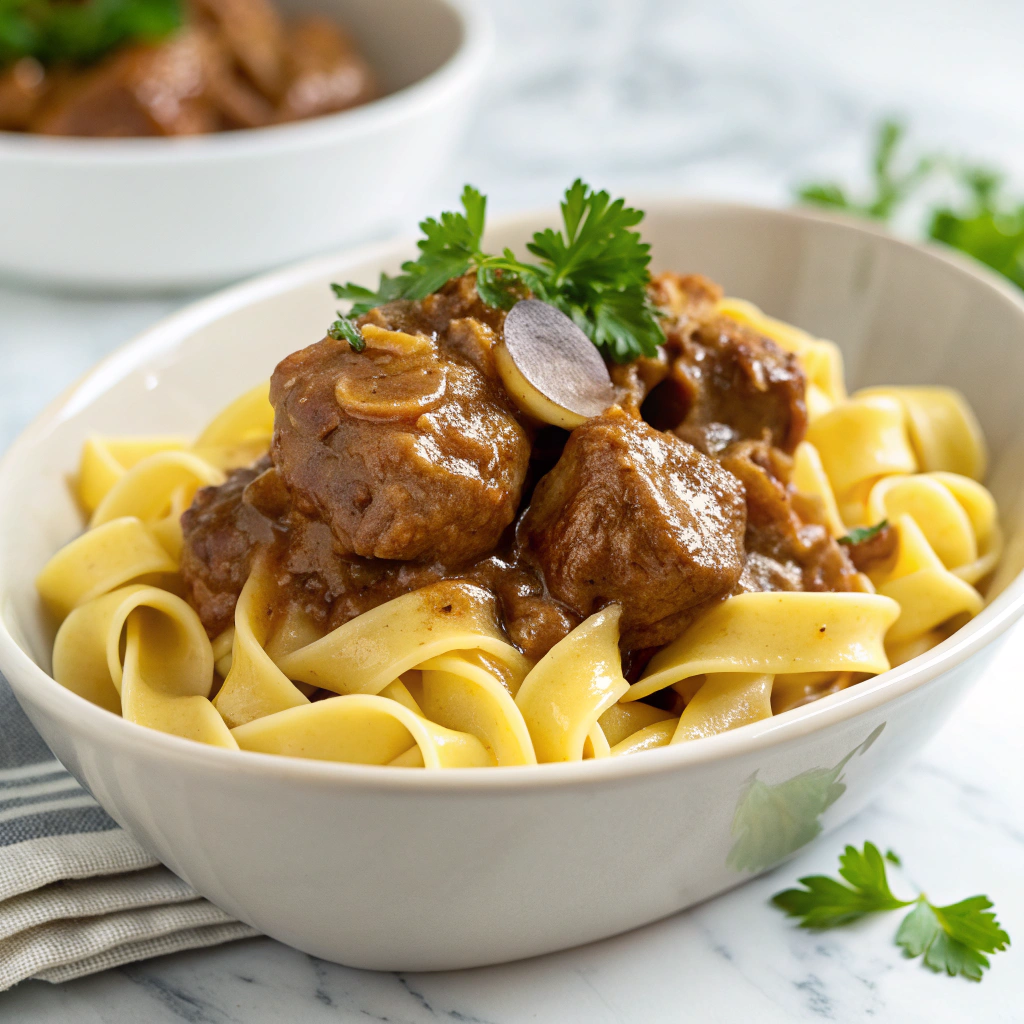 Slow Cooker Beef and Noodles Recipe - Recipe Image