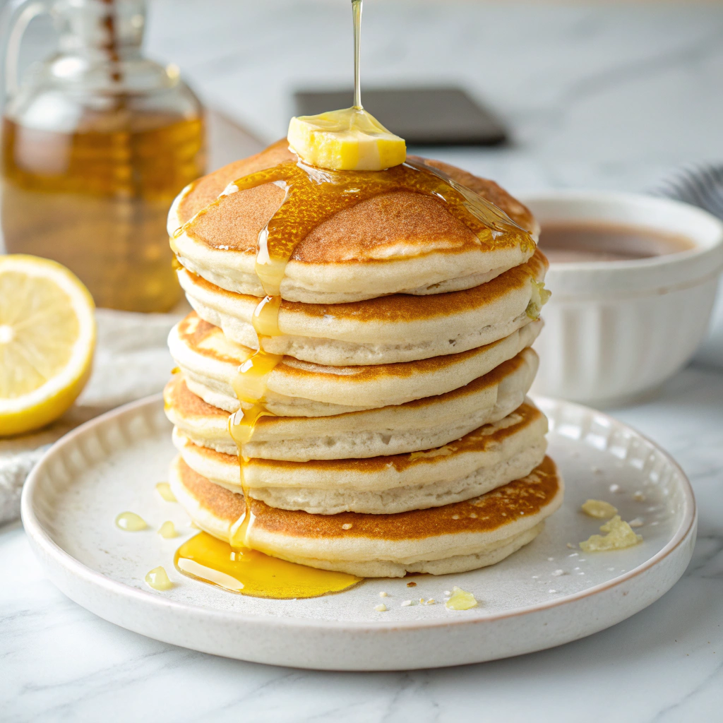 Blueberry Lemon Pancakes with Lemon Curd Recipe - Recipe Image