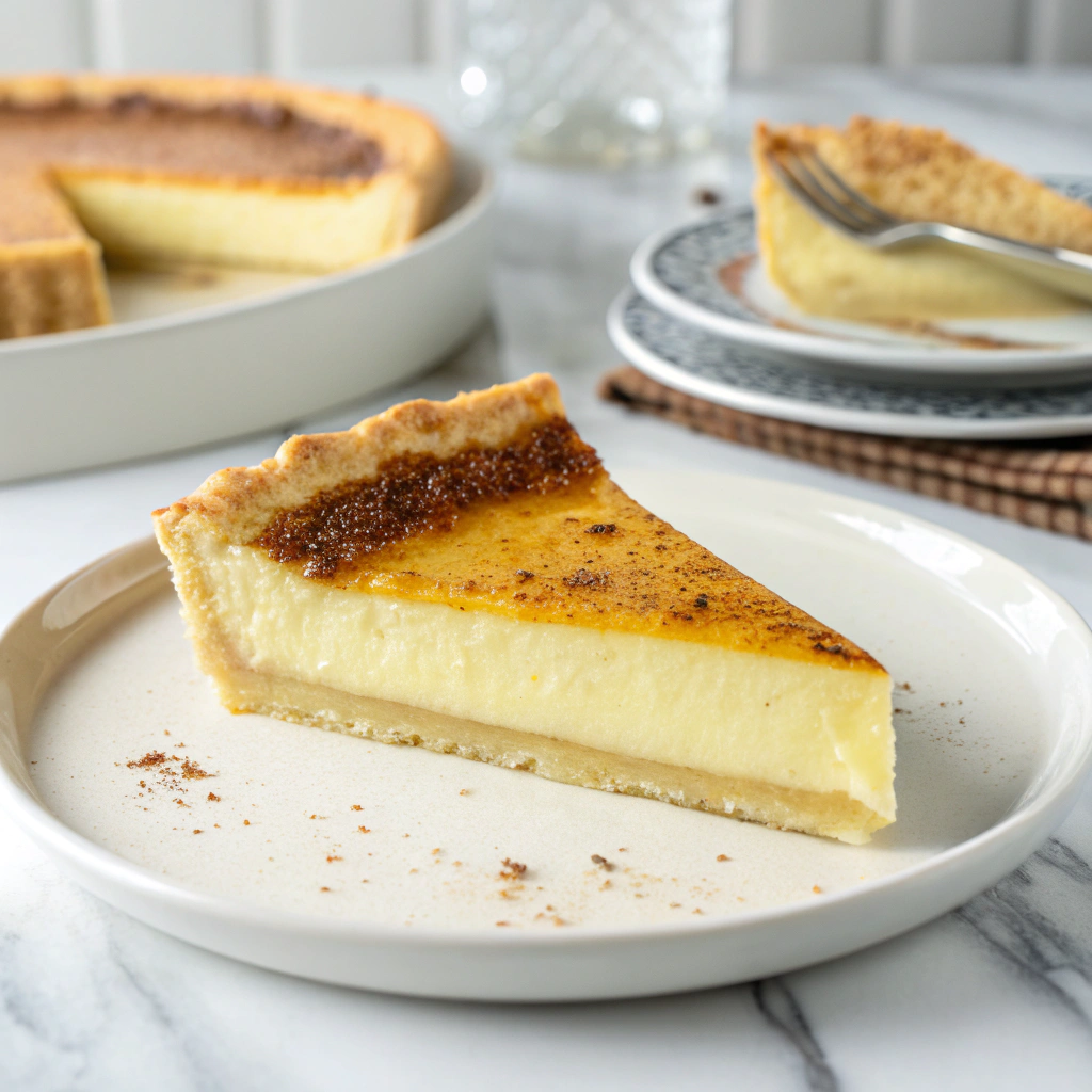 Old Fashioned Silky Creamy Custard Pie Recipe - Recipe Image