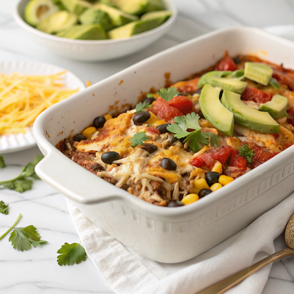 Chicken Burrito Casserole Recipe - Recipe Image