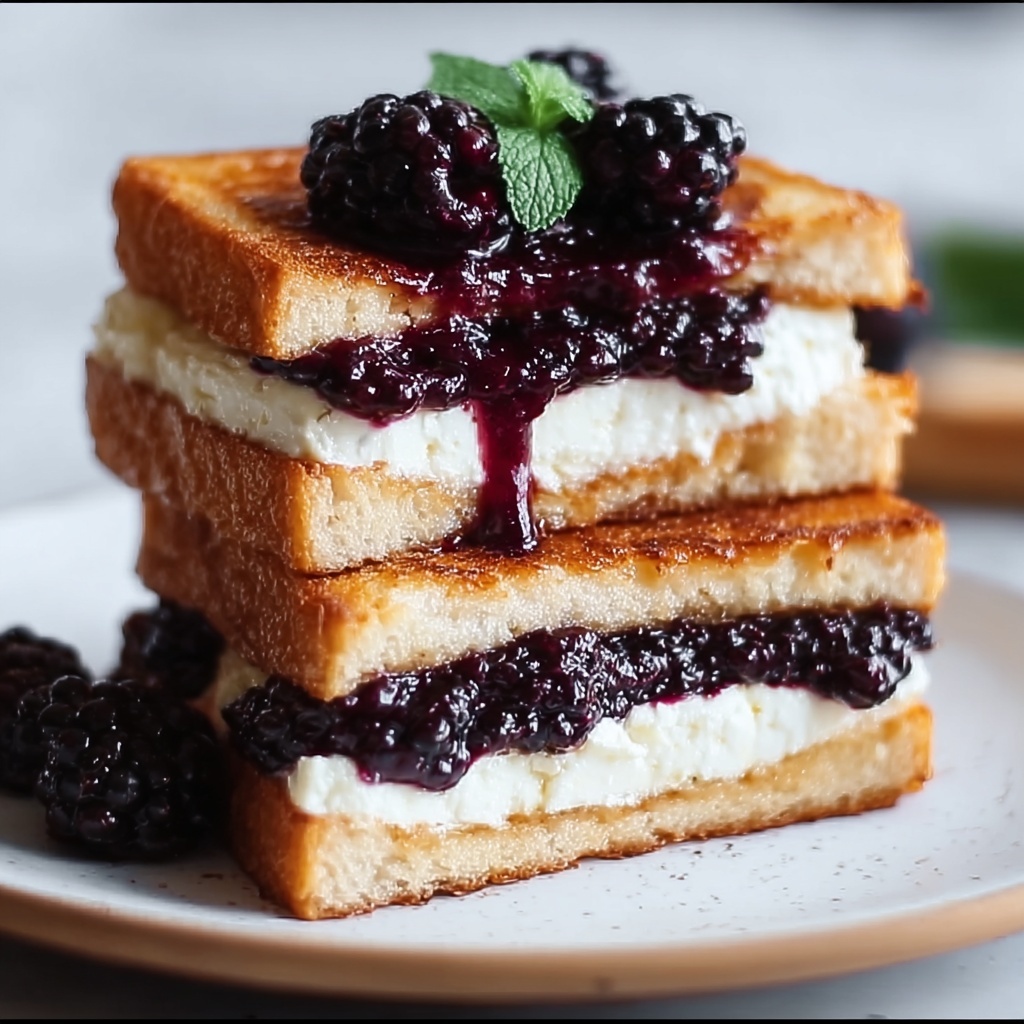 Cream Cheese Stuffed French Toast with Blackberry Recipe - Recipe Image