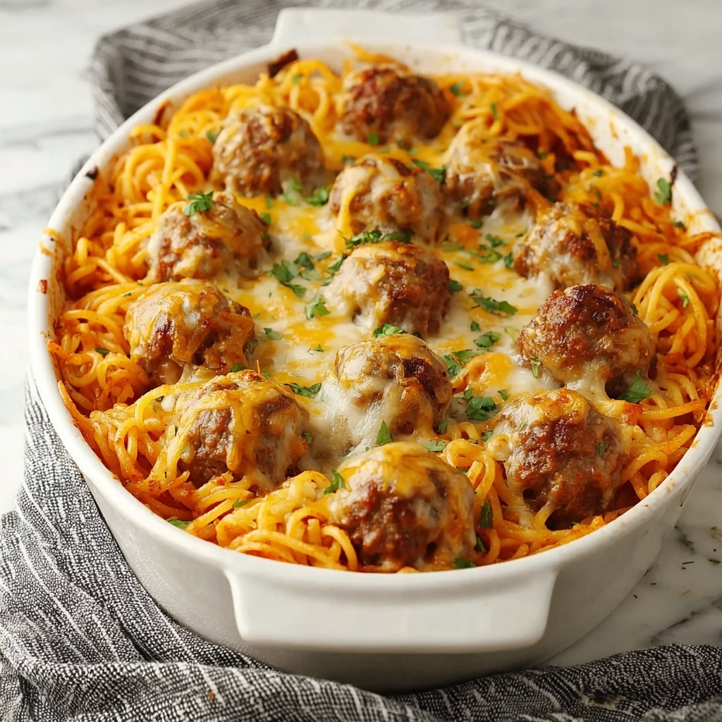 Cheesy Meatballs and Rice Casserole Recipe - Recipe Image