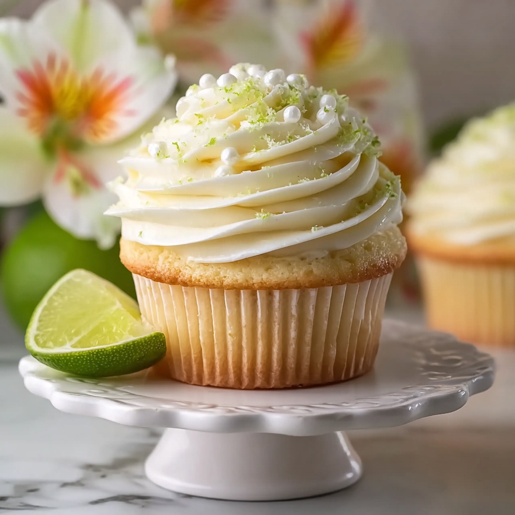 Key Lime Cupcakes Filled with Creamy Lime Frosting Recipe - Recipe Image