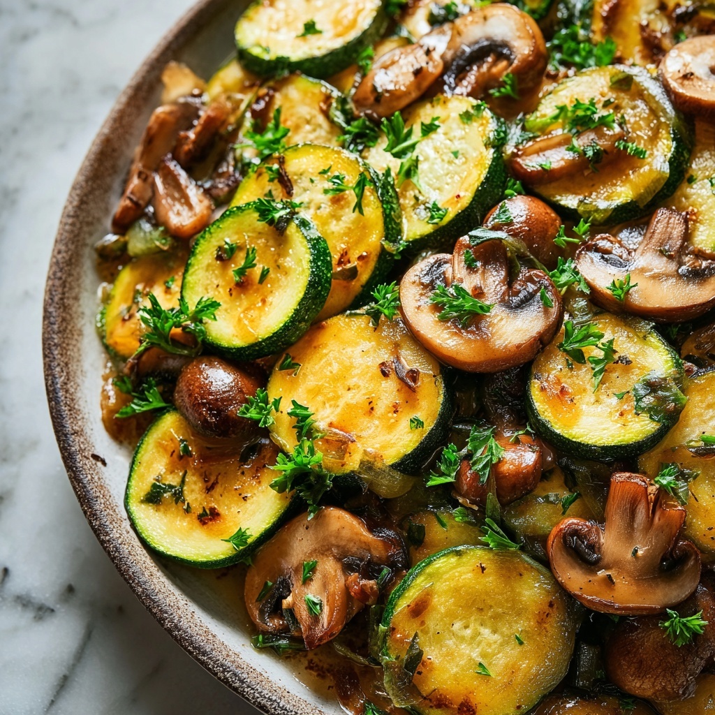 Pan-Fried Zucchini and Mushrooms Recipe - Recipe Image