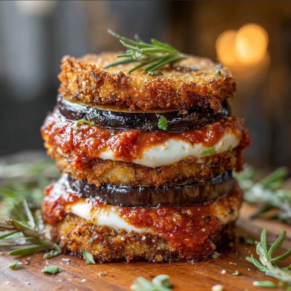 Eggplant and Goat-Cheese Sandwiches with Tomato Tarragon Sauce Recipe - Recipe Image