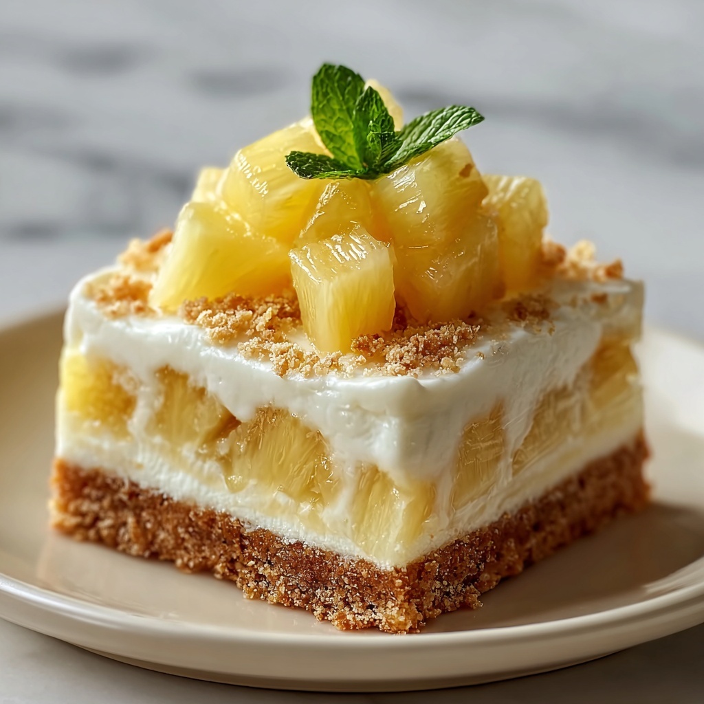 No-Bake Pineapple Cream Dessert Recipe - Recipe Image