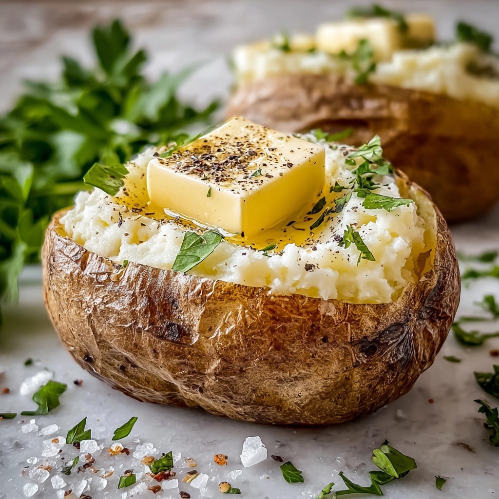 Crispy Baked Potato with Cheese, Bacon, and Scallions Recipe - Recipe Image