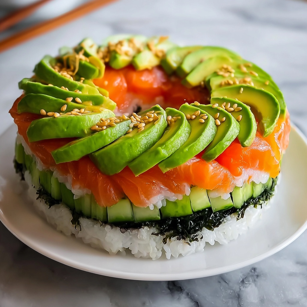 Avocado Sushi Cake Recipe - Recipe Image