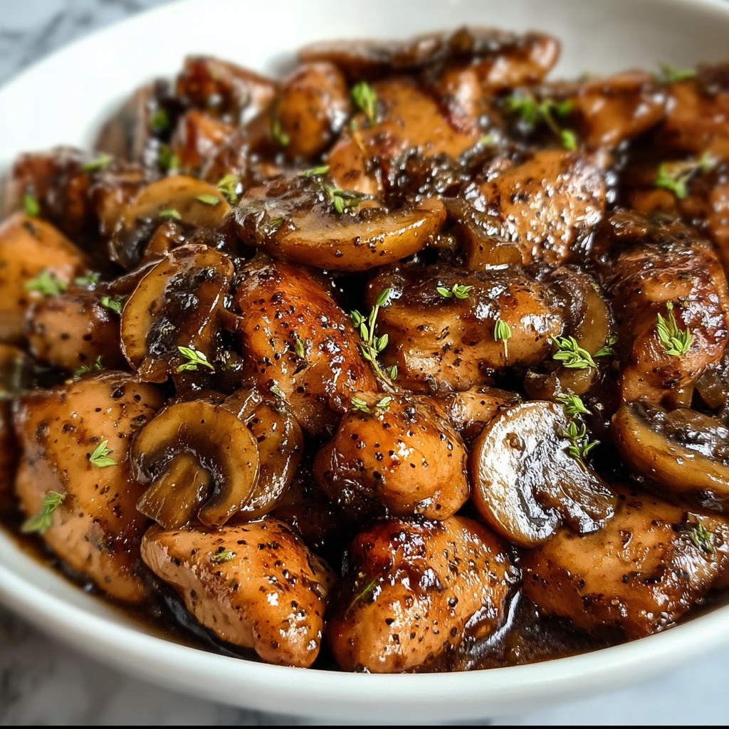 Black Pepper Chicken with Mushrooms Recipe - Recipe Image