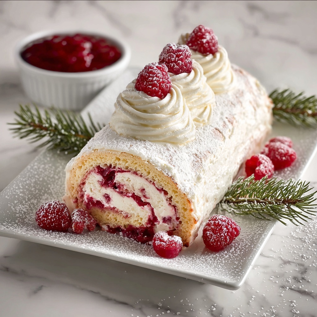 Christmas Raspberry Cake Roll Recipe - Recipe Image