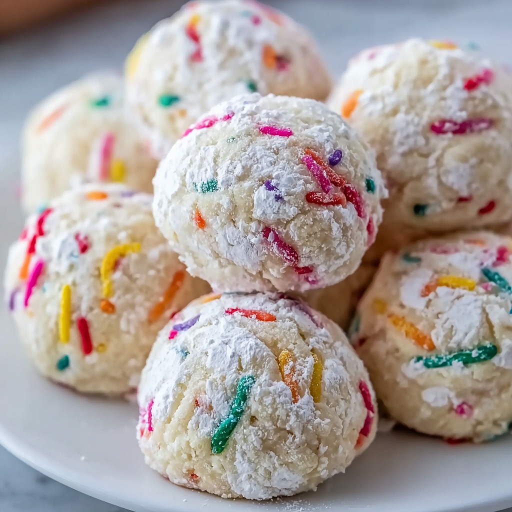 Funfetti Snowball Cookies Recipe - Recipe Image