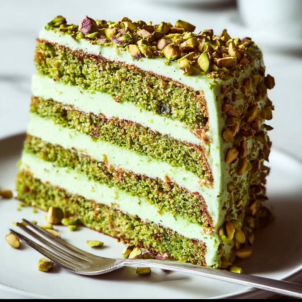 Pistachio Cake with Creamy Pistachio Frosting Recipe - Recipe Image
