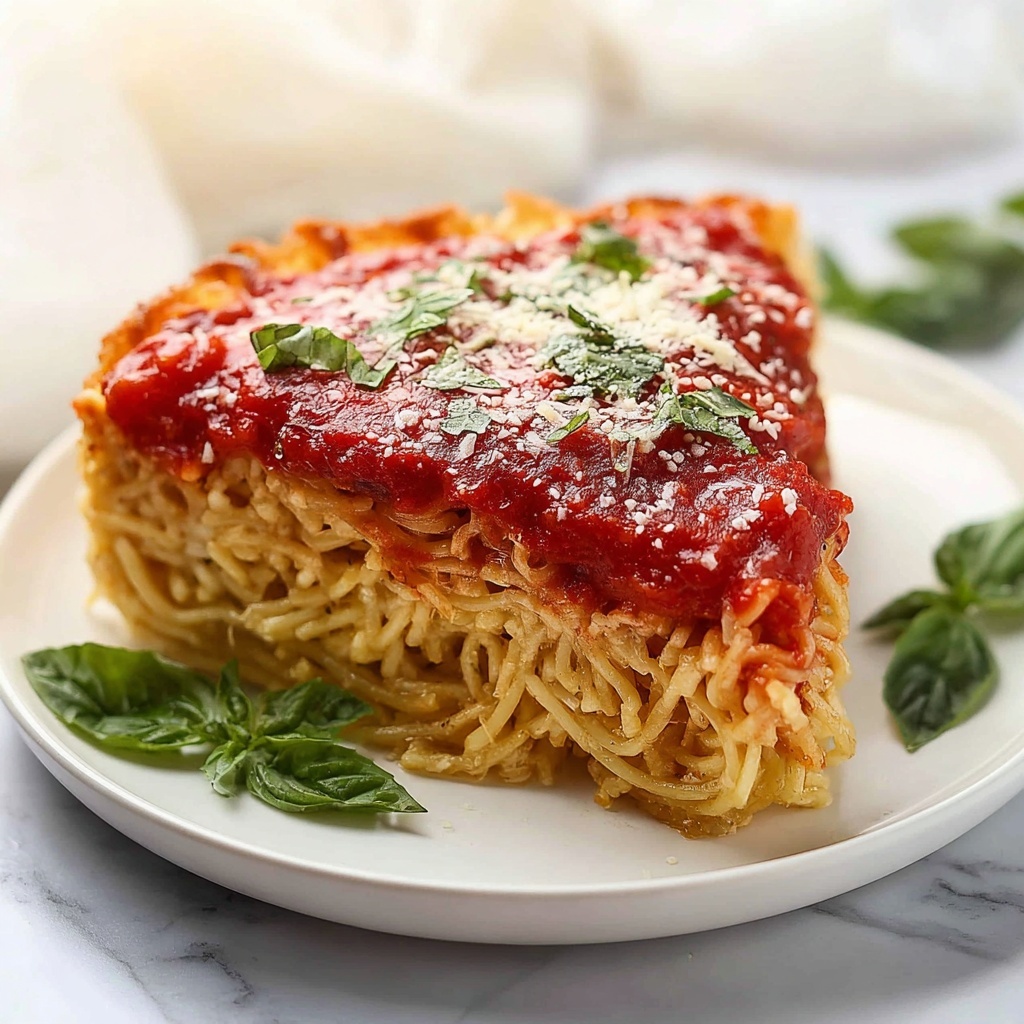 Spaghetti Pie with Italian Sausage, Ricotta, and Mozzarella Recipe - Recipe Image