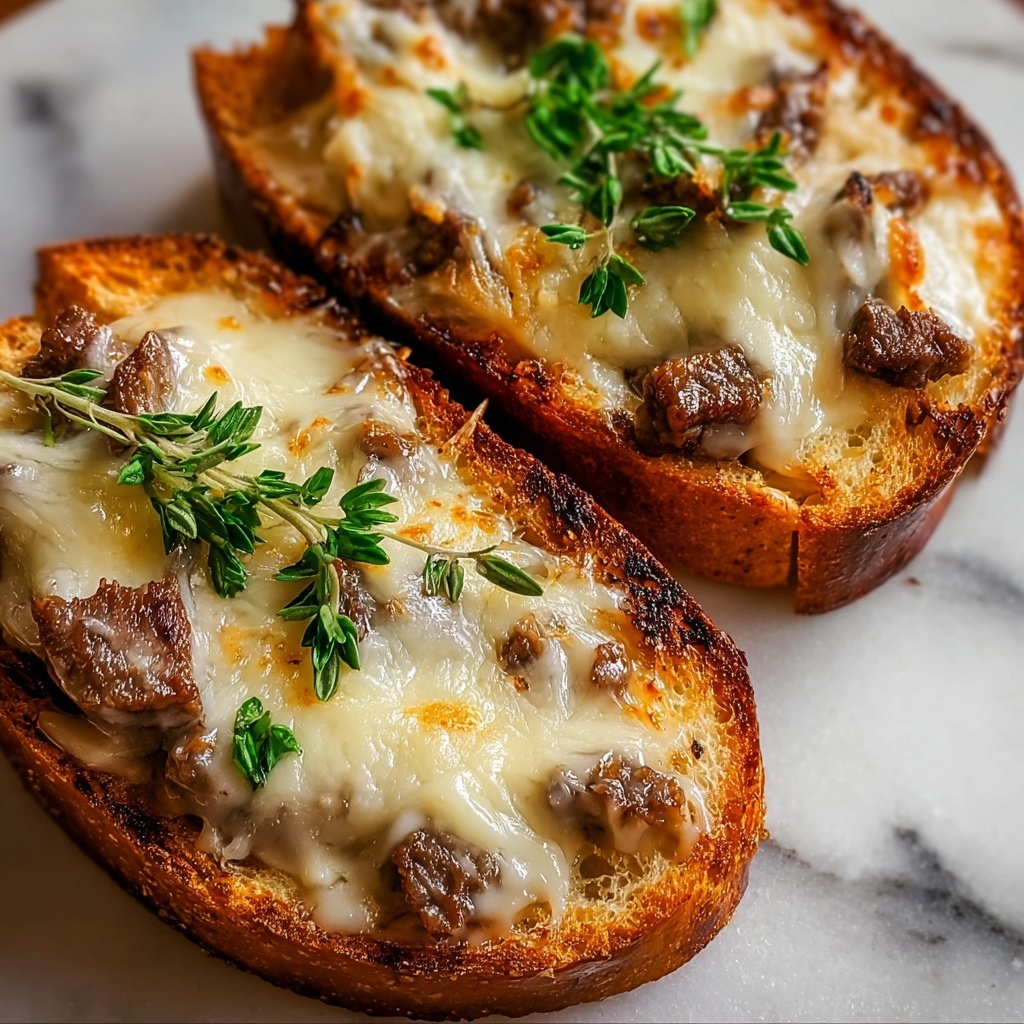 Steak Garlic Cheese Bread Recipe - Recipe Image