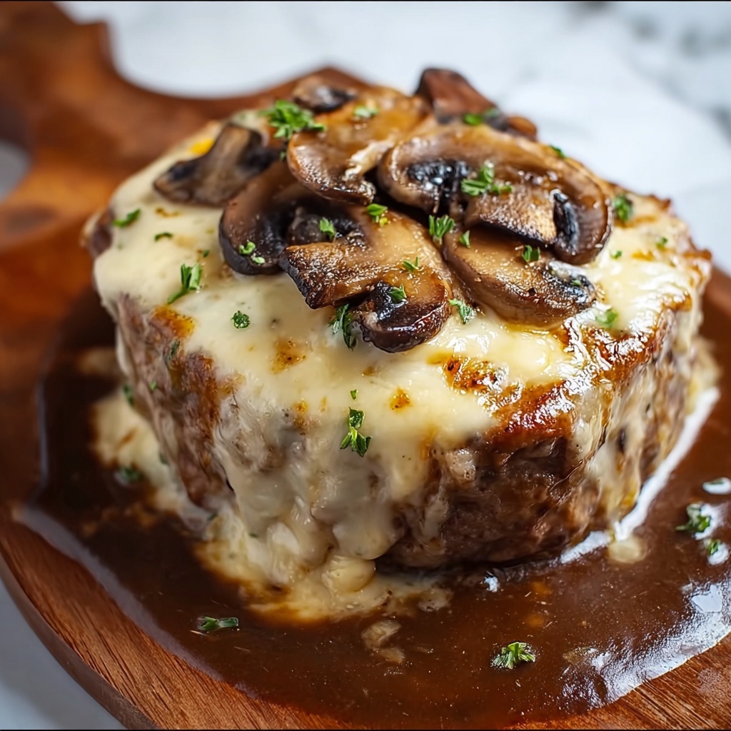 Mushroom and Swiss Cheese Meatloaf Recipe - Recipe Image