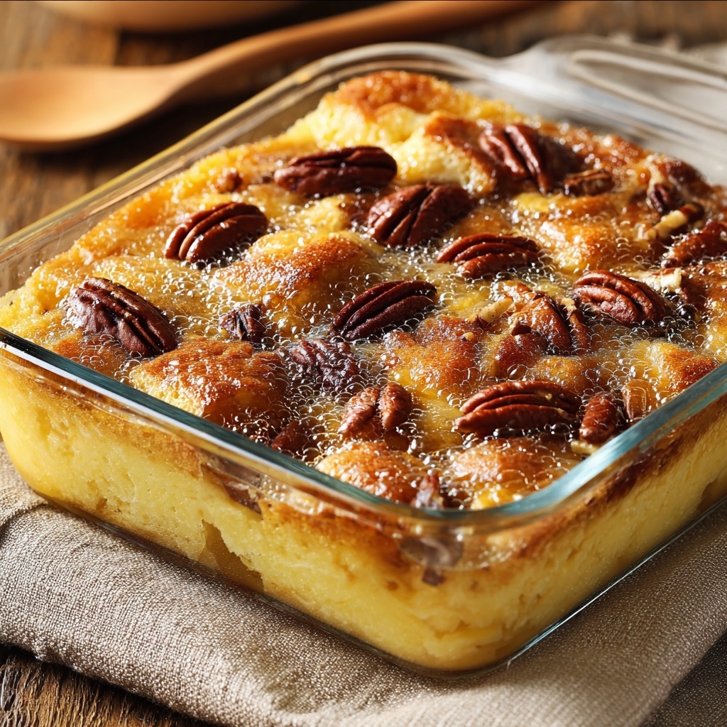 Pecan Pie Bread Pudding Recipe - Recipe Image