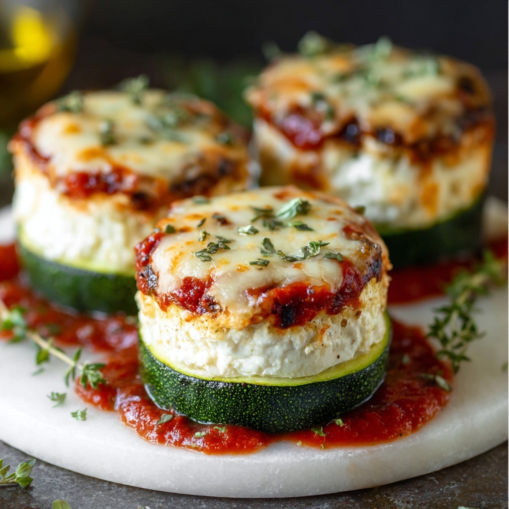 Layered Zucchini Ricotta Melts with Marinara Recipe - Recipe Image