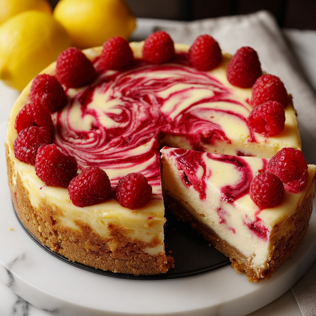 Lemon Raspberry Cheesecake Recipe - Recipe Image