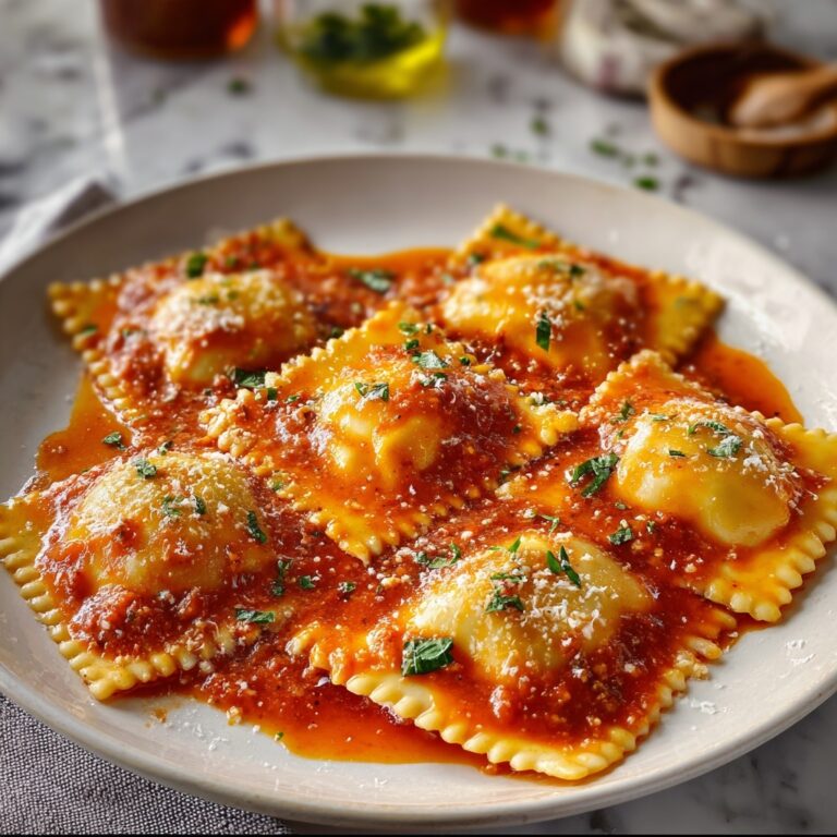 Raviolis with Creamy Harissa Sauce Recipe
