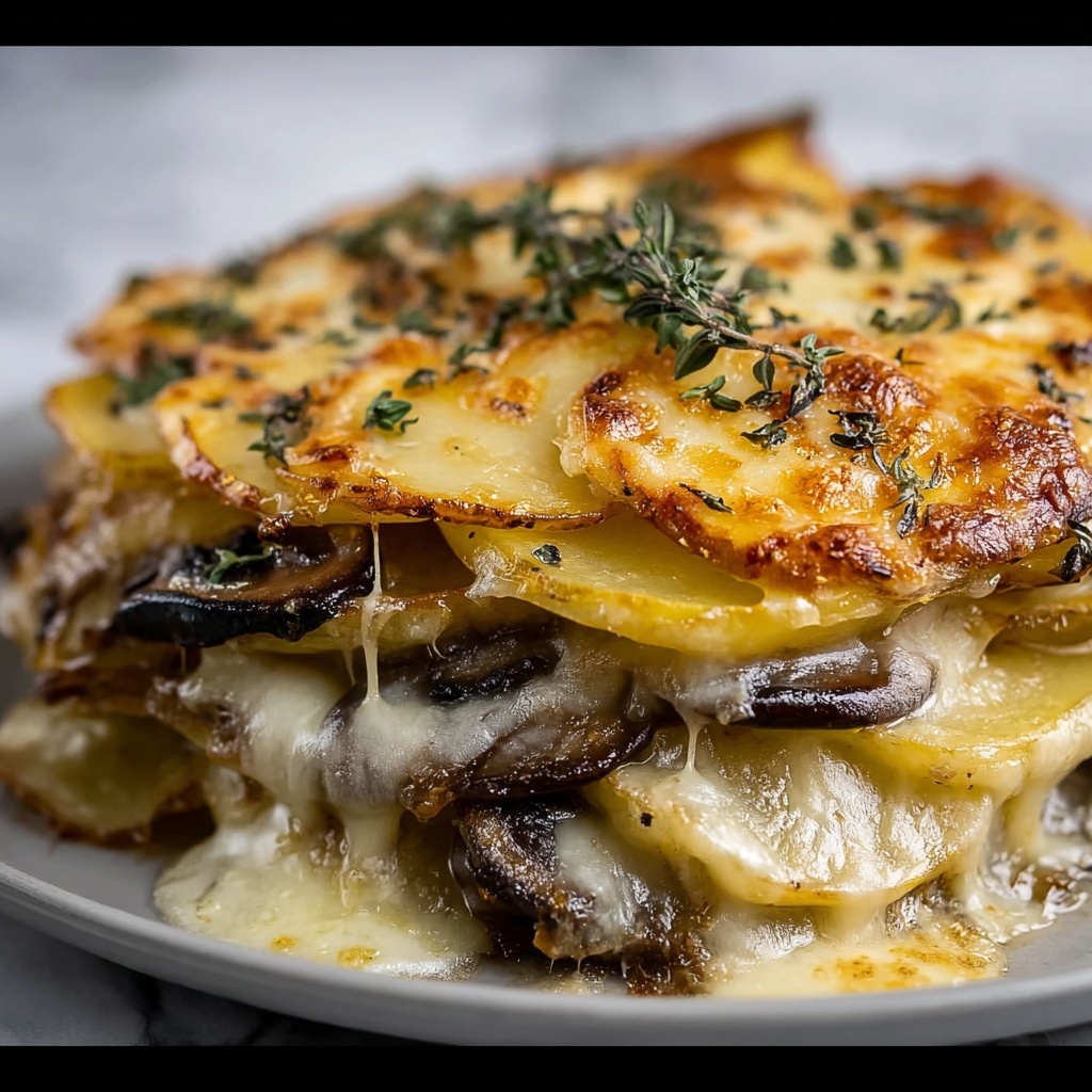 Potato and Mushroom Gratin with Gorgonzola Recipe - Recipe Image
