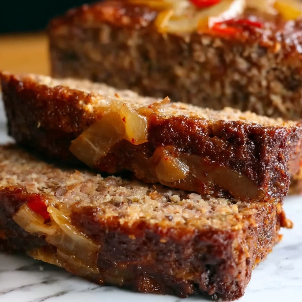 Stuffing Meatloaf with Tangy Ketchup-Brown Sugar Glaze Recipe - Recipe Image