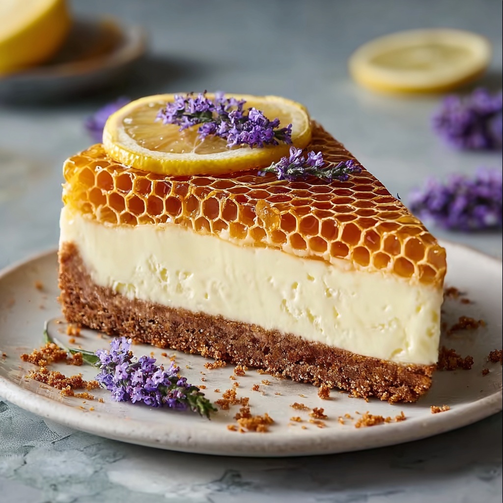 Lemon Lavender Cheesecake with Honeycomb Recipe - Recipe Image