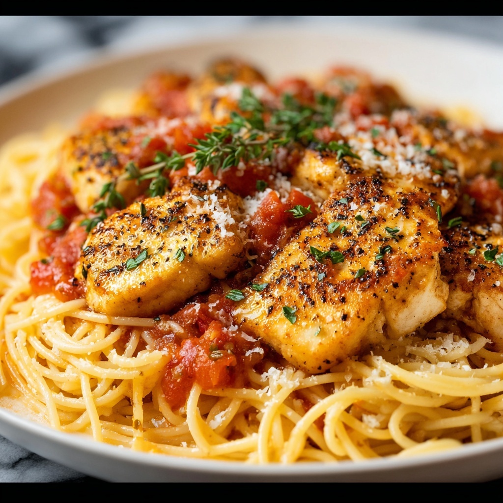 Creamy Chicken Scallopini with Tomato Sauce and Caramelized Onions Recipe - Recipe Image