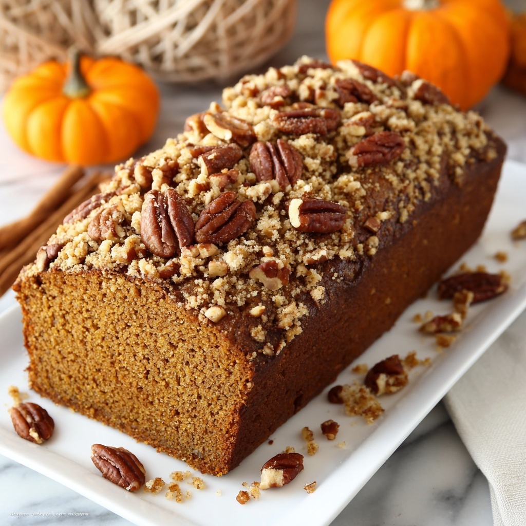 Pumpkin Bread with Brown Sugar Pecan Topping Recipe - Recipe Image