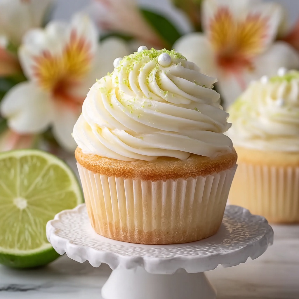 Key Lime Cupcakes Filled with Creamy Lime Frosting Recipe - Recipe Image