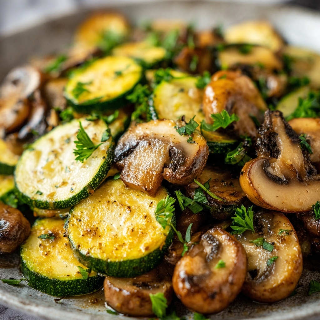 Pan-Fried Zucchini and Mushrooms Recipe - Recipe Image