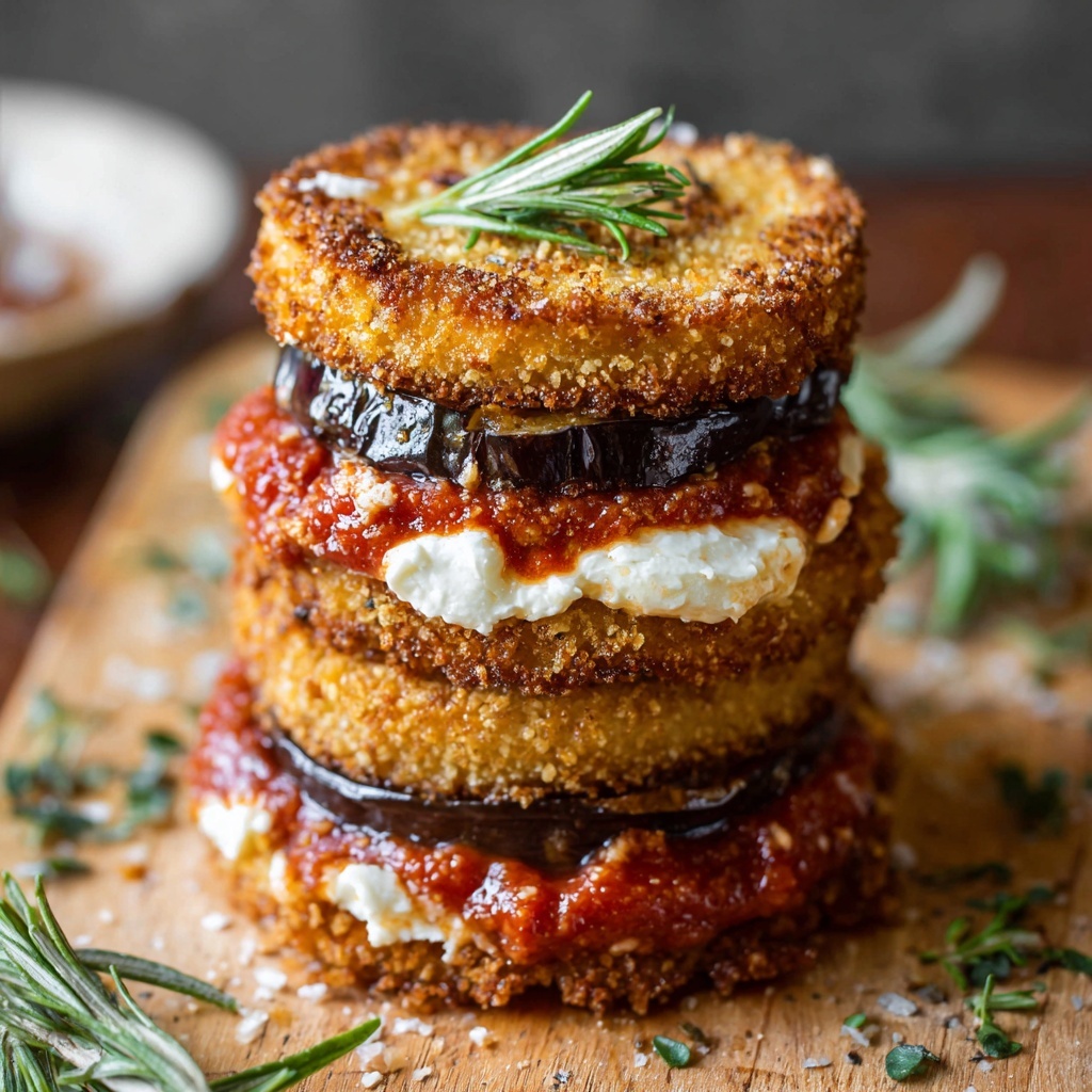 Eggplant and Goat-Cheese Sandwiches with Tomato Tarragon Sauce Recipe - Recipe Image