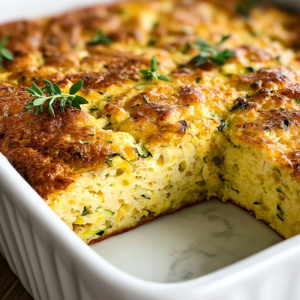 Easy Zucchini Cornbread Casserole Recipe - Recipe Image