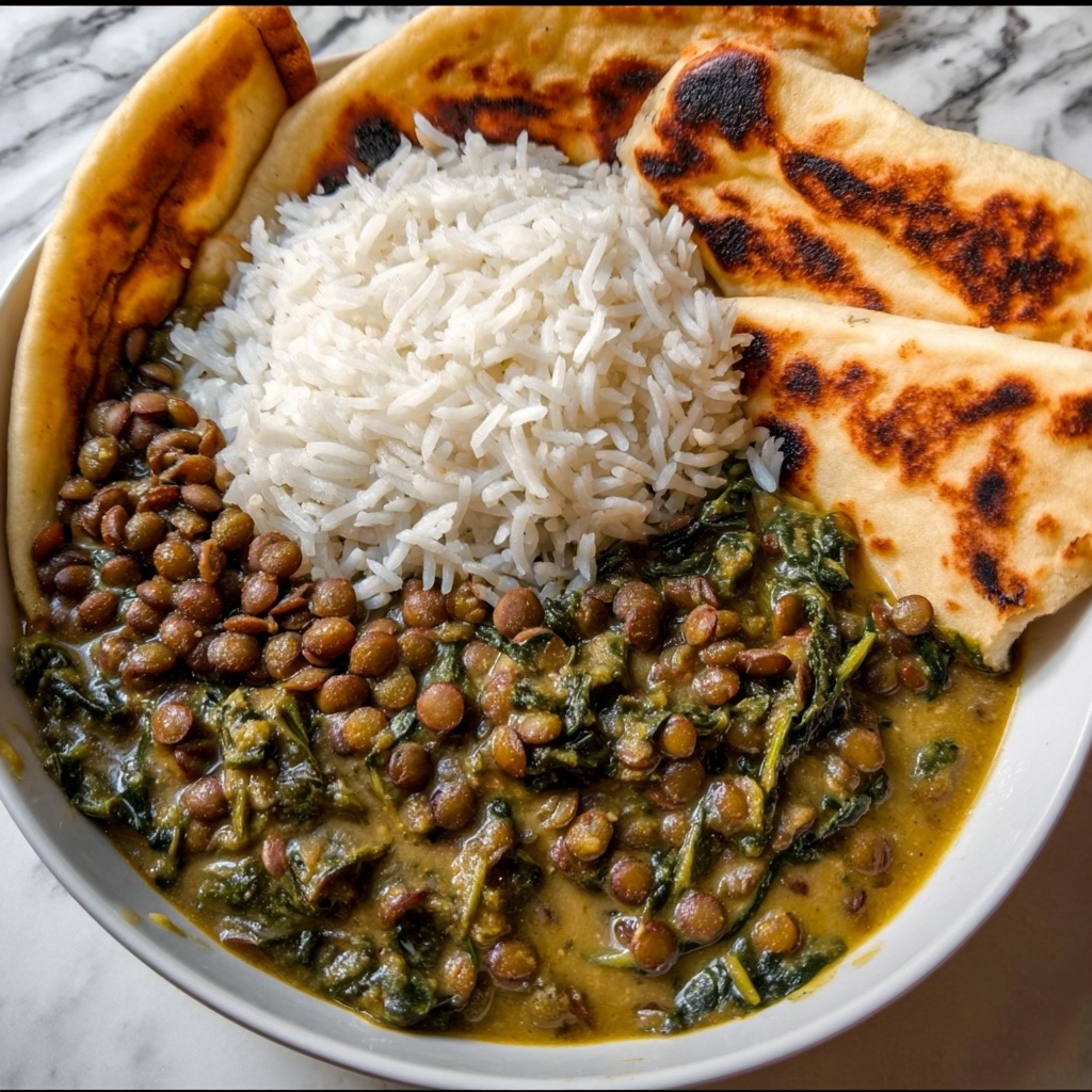 Creamy Coconut Curry Lentils with Spinach Recipe - Recipe Image