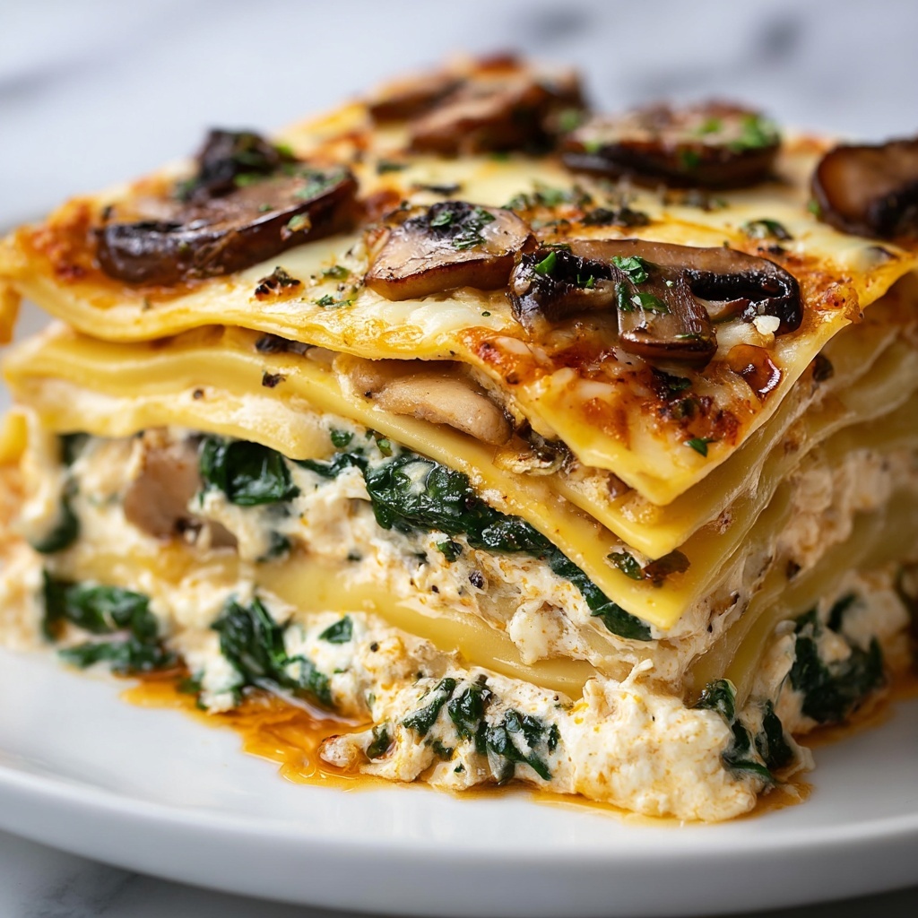Chicken, Mushroom, and Spinach Lasagna Recipe - Recipe Image