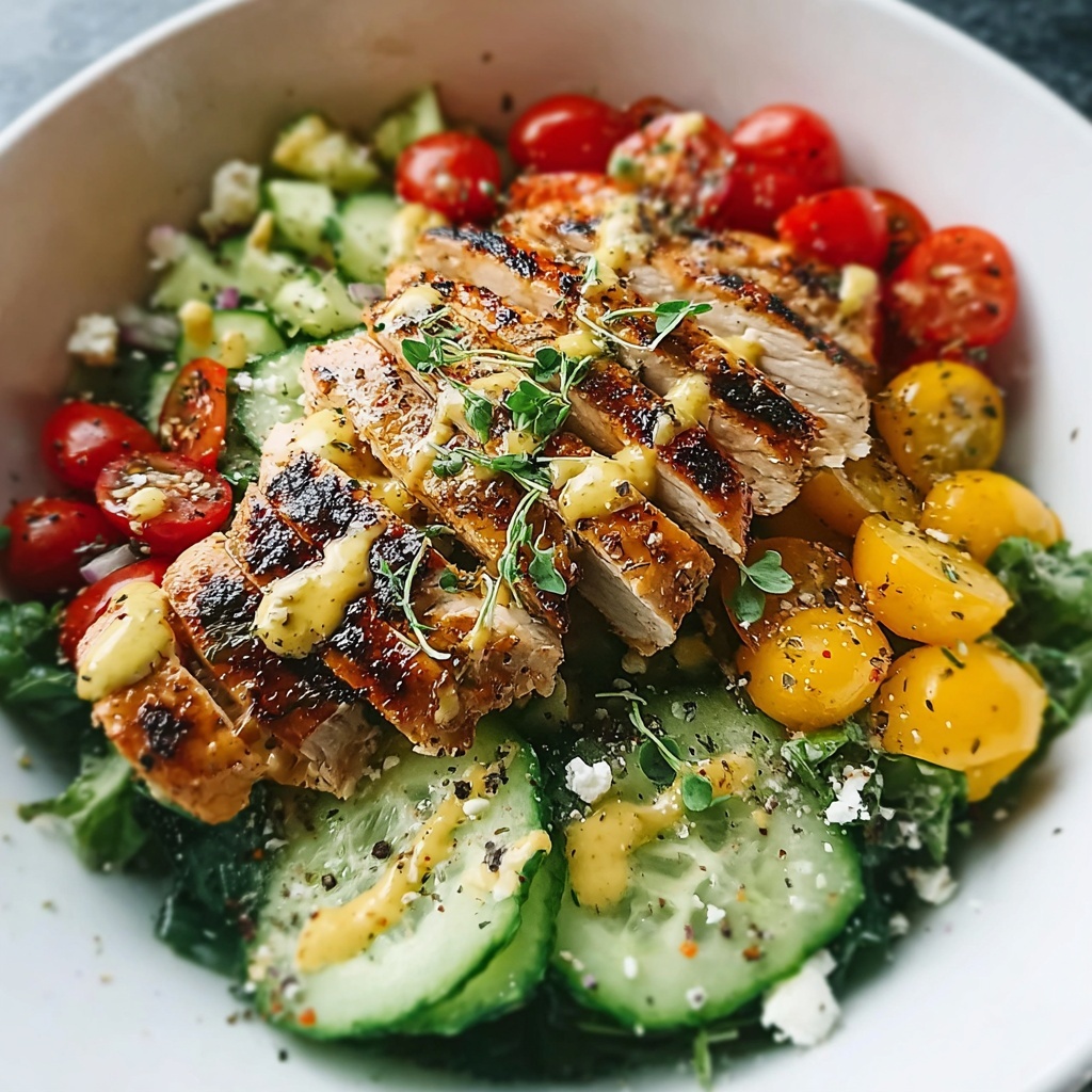 Grilled Chicken Salad with Honey Mustard Dressing Recipe - Recipe Image