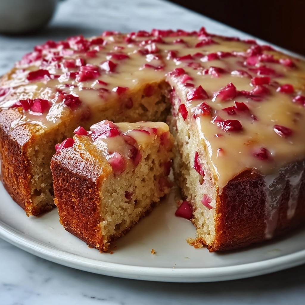 Rhubarb Cake with Butter Sauce Recipe - Recipe Image