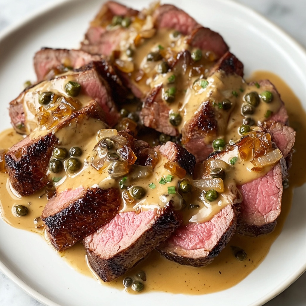 Steak au Poivre with Creamy Peppercorn Sauce Recipe - Recipe Image